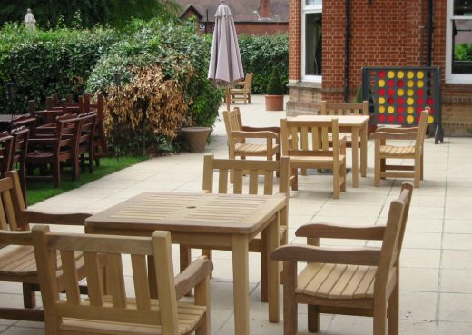 The standard dining table used for beer garden furniture