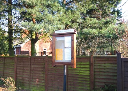 Wooden single bay notice board