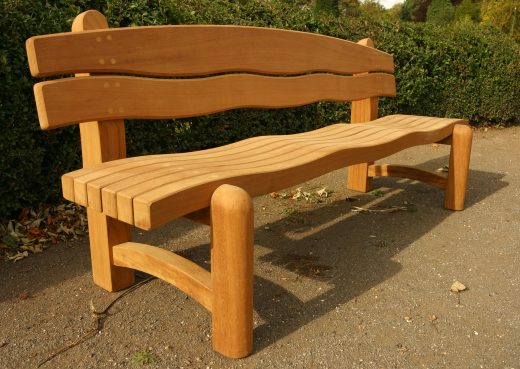 Large Waveform garden bench