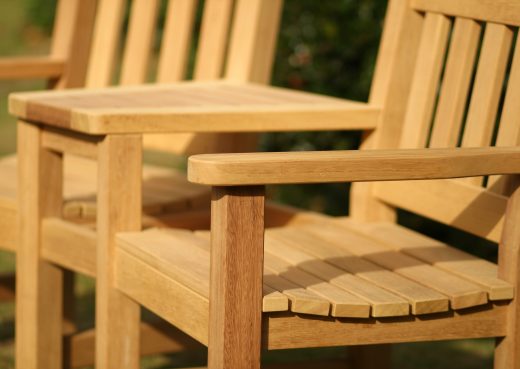 Close up of Helmsley garden chair set