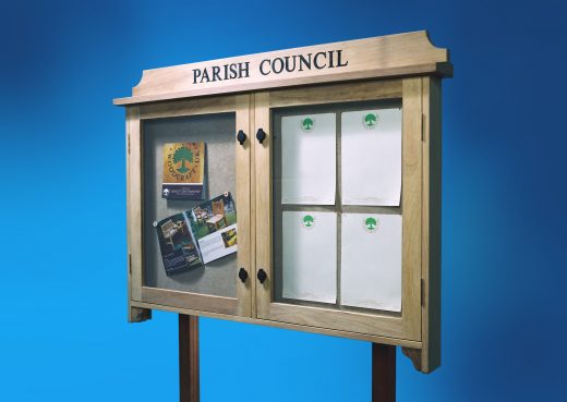 Parish council double bay wooden notice board