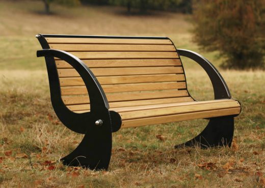 Spinnaker bench powder coated in black