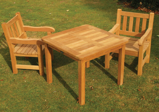 York armchairs and standard table