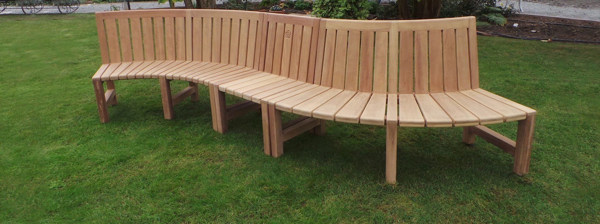 Curved Wooden Garden Benches