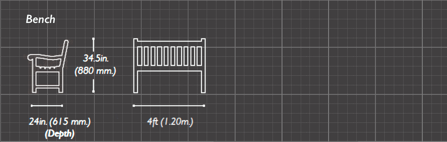 The Mendip 4ft Memorial Bench Sizes