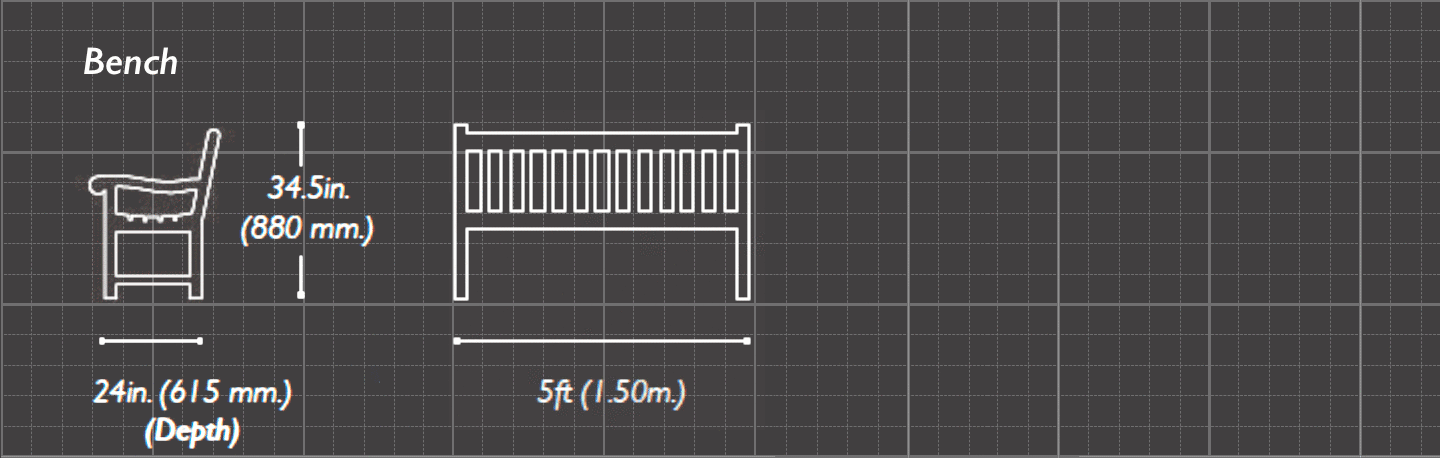 The Mendip 5ft Memorial Bench Sizes