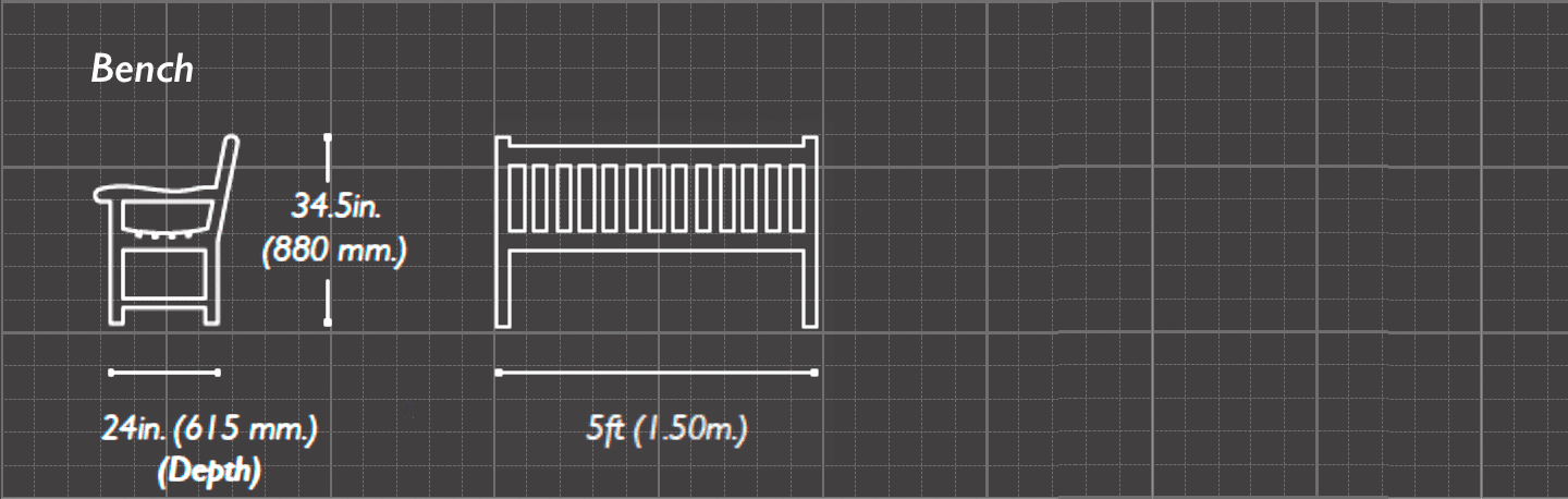 The Scarborough 5ft Memorial Bench Sizes