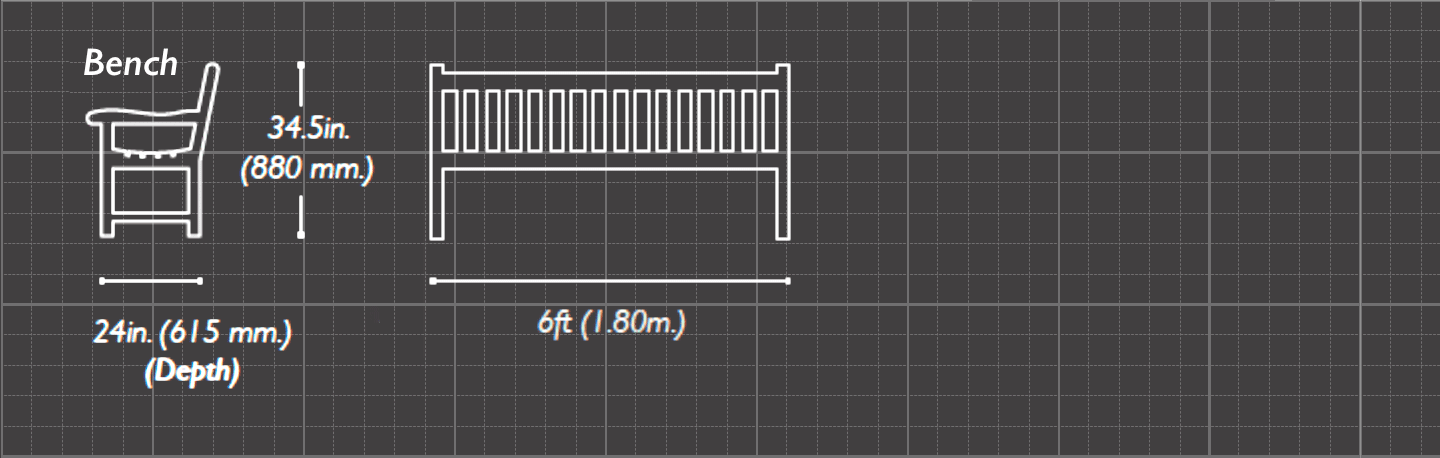 The Scarborough 6ft Memorial Bench Sizes