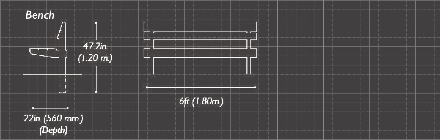 The Staxton 6ft Park Bench Sizes