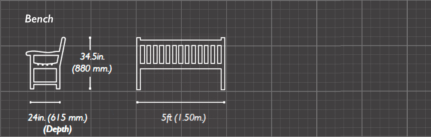 The York 5ft Memorial Bench Sizes