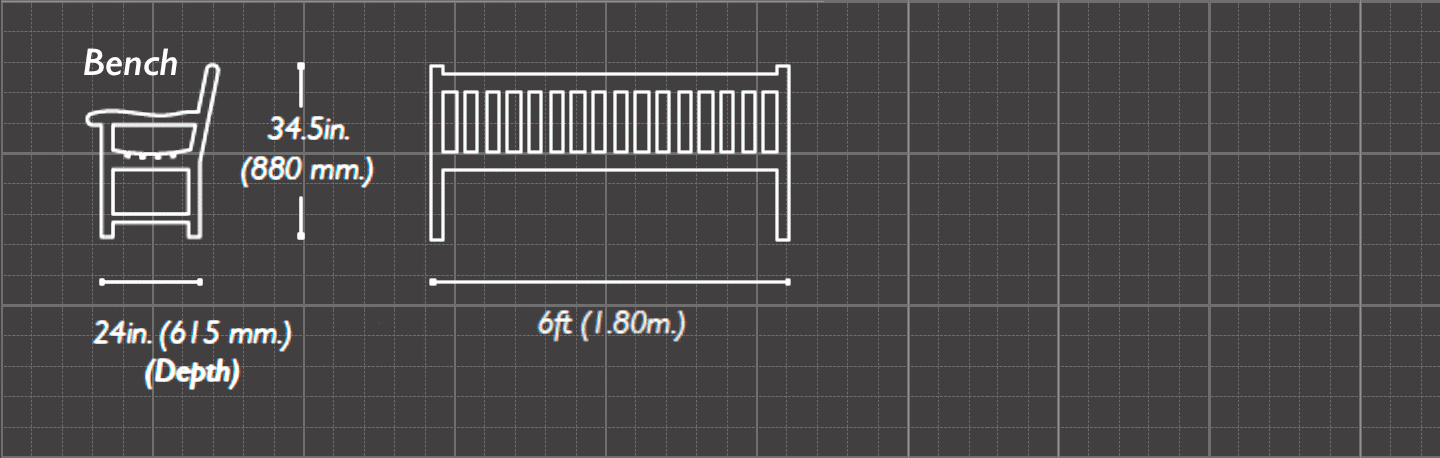 The York 6ft Memorial Bench Sizes